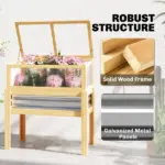 Outsunny Raised Garden Bed with Mini Greenhouse, Elevated Planter Box with Legs and Bed Liner for Flowers, Vegetables - Image 8