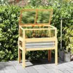 Outsunny Raised Garden Bed with Mini Greenhouse, Elevated Planter Box with Legs and Bed Liner for Flowers, Vegetables - Image 9