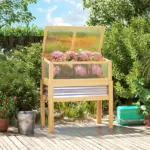 Outsunny Raised Garden Bed with Mini Greenhouse, Elevated Planter Box with Legs and Bed Liner for Flowers, Vegetables - Image 10