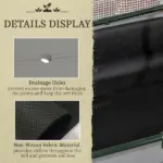 Outsunny Raised Garden Bed with PE Greenhouse Cover Outdoor Planter Box for Herbs and Vegetables, 48 x 22 x 46 inch, Dark Gray - Image 5
