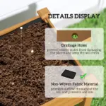 Outsunny Raised Garden Bed with PE Greenhouse Cover Outdoor Planter Box for Herbs and Vegetables, 48 x 22 x 46 inch, Sand - Image 5