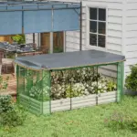 Raised Garden Bed with Protective Cage and Shade Beige for Flowers and Vegetables - Image 2