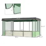 Raised Garden Bed with Protective Cage and Shade Beige for Flowers and Vegetables - Image 3