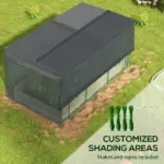 Raised Garden Bed with Protective Cage and Shade Beige for Flowers and Vegetables - Image 5