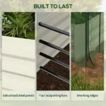 Raised Garden Bed with Protective Cage and Shade Beige for Flowers and Vegetables - Image 7
