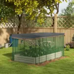 Raised Garden Bed with Protective Cage and Shade Beige for Flowers and Vegetables - Image 10