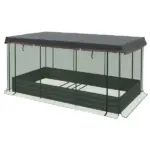 Outsunny Raised Garden Bed with Protective Cage and Shade Gray for Flowers and Vegetables
