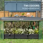 Outsunny Raised Garden Bed with Protective Cage and Shade Gray for Flowers and Vegetables - Image 6
