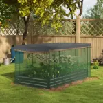 Outsunny Raised Garden Bed with Protective Cage and Shade Gray for Flowers and Vegetables - Image 10