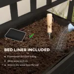 Outsunny Raised Garden Bed with Trellis and Wheels, Outdoor Planter Wooden Elevated Garden Bed for Garden, Patio, Balcony - Image 7