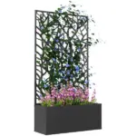 Outsunny Raised Garden Bed with Trellis, Wall Mounted Flower Bed for Garden Balcony, Patio, 24"L x 9.1"W x 44.5"H - Image 11