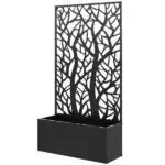 Outsunny Raised Garden Bed with Trellis, Wall Mounted Flower Bed for Garden Balcony, Patio, 24"L x 9.1"W x 44.5"H