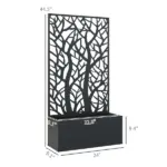 Outsunny Raised Garden Bed with Trellis, Wall Mounted Flower Bed for Garden Balcony, Patio, 24"L x 9.1"W x 44.5"H - Image 3