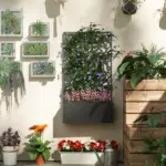 Outsunny Raised Garden Bed with Trellis, Wall Mounted Flower Bed for Garden Balcony, Patio, 24"L x 9.1"W x 44.5"H - Image 10