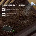 Outsunny Raised Garden Bed with Trellis Wooden Elevated Planter Box Outdoor for Climbing Plants with Drainage Carbonized - Image 5