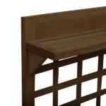 Outsunny Raised Garden Bed with Wheels Trellis Storage Shelf Wooden Planter Box Dark Brown - Image 8