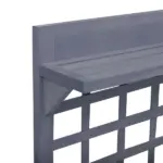 Raised Garden Bed with Wheels Trellis Storage Shelf Wooden Planter Box Gray - Image 8