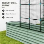 Raised Garden Beds Set with Arch Trellis, Climbing Net, Galvanized Planter Box for Climbing Vegetables Flowers Herbs - Image 6