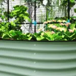 Raised Garden Beds Set with Arch Trellis, Climbing Net, Galvanized Planter Box for Climbing Vegetables Flowers Herbs - Image 9