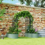 Raised Garden Beds Set with Arch Trellis, Climbing Net, Galvanized Planter Box for Climbing Vegetables Flowers Herbs - Image 10