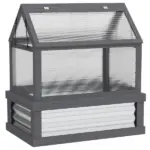 Raised Garden Flower Bed Kit with Greenhouse, Wooden Cold Frame Planter, 35.5" x 22.5" x 38.25", Gray - Image 11