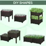 Raised Garden Planter 2 Piece Set Brown with Self-Watering System and Drainage for Outdoor Flowers - Image 5