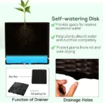 Raised Garden Planter 2 Piece Set Brown with Self-Watering System and Drainage for Outdoor Flowers - Image 6