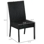 Rattan Outdoor Dining Chairs with Cushions Cream White Patio Comfort - Image 3