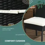 Rattan Outdoor Dining Chairs with Cushions Cream White Patio Comfort - Image 4