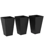 Outsunny Rattan-Style Plastic Planters with Drainage Holes, Set of 3 - 24 Inch Height, Black - Image 12