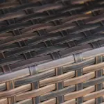 Outsunny Rattan Wicker Patio Side Table with Umbrella Hole 2 Tier Storage All-Weather Garden Furniture Mixed Brown - Image 8