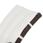 Outsunny Rattan Wicker Rocking Recliner Chair with White Cushions and Adjustable Footrest Brown - Image 9