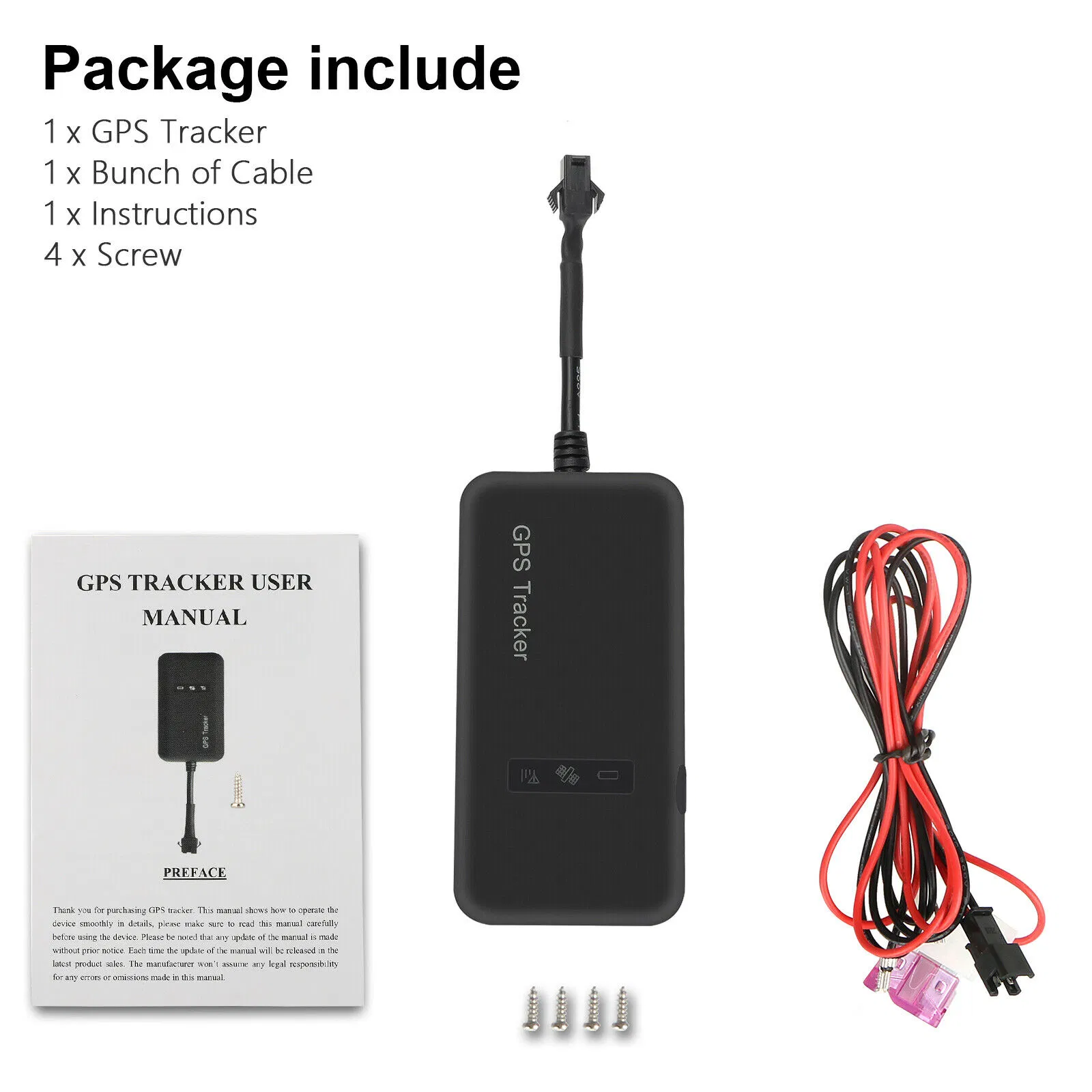 Real-Time GPS Vehicle Tracker with GSM GPRS and 12-36V Power Input