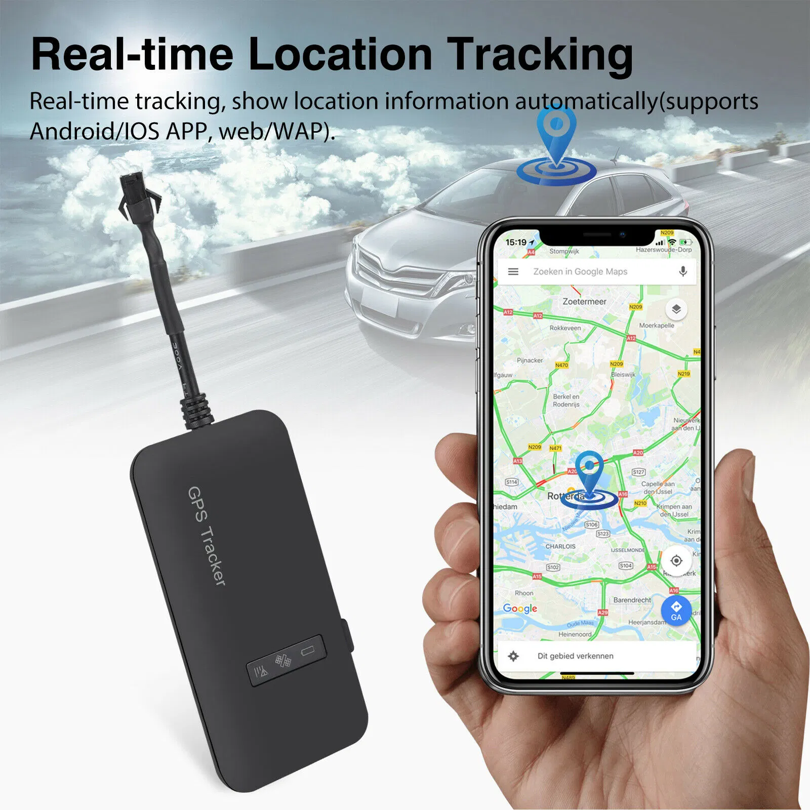 Real-Time GPS Vehicle Tracker with GSM GPRS and 12-36V Power Input