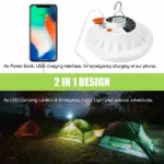 60 LED Rechargeable Solar and USB Camping Lantern with Power Bank - Image 5