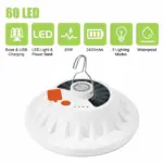 60 LED Rechargeable Solar and USB Camping Lantern with Power Bank - Image 3