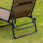 Outsunny Reclining Lounge Chair, Portable Sun Lounger, Folding Camping Cot, with Adjustable Backrest and Removable Pillow, for Patio, Garden, Beach - Image 8