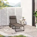 Outsunny Reclining Lounge Chair, Portable Sun Lounger, Folding Camping Cot, with Adjustable Backrest and Removable Pillow, for Patio, Garden, Beach - Image 10