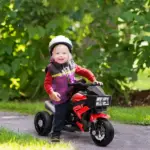 Aosom Red 6V Kids Electric Motorcycle Ride-On Dirt Bike Toy with Music Horn Headlights - Image 2