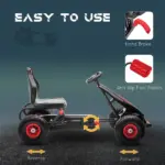 Aosom Red Pedal Go Kart for Kids, Outdoor Ride-On Toy with Adjustable Seat, Anti-Slip Wheels, Safety Brake, Ages 5-12 - Image 5