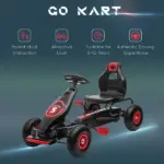 Aosom Red Pedal Go Kart for Kids, Outdoor Ride-On Toy with Adjustable Seat, Anti-Slip Wheels, Safety Brake, Ages 5-12 - Image 8