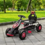 Aosom Red Pedal Go Kart for Kids, Outdoor Ride-On Toy with Adjustable Seat, Anti-Slip Wheels, Safety Brake, Ages 5-12 - Image 10