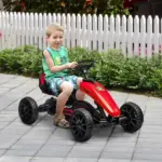 Red Pedal Go Kart for Kids with Durable Swing Axle and Shock-Absorbing Wheels - Image 2
