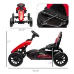 Red Pedal Go Kart for Kids with Durable Swing Axle and Shock-Absorbing Wheels - Image 3