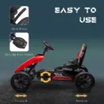 Red Pedal Go Kart for Kids with Durable Swing Axle and Shock-Absorbing Wheels - Image 5