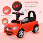 Aosom Red Toddler Ride On Push Car Foot-to-Floor with Horn Music Headlights Storage - Image 4