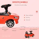 Aosom Red Toddler Ride On Push Car Foot-to-Floor with Horn Music Headlights Storage - Image 5
