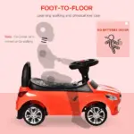 Aosom Red Toddler Ride On Push Car Foot-to-Floor with Horn Music Headlights Storage - Image 6