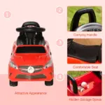 Aosom Red Toddler Ride On Push Car Foot-to-Floor with Horn Music Headlights Storage - Image 7
