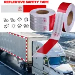 Red White Reflective Safety Tape Roll for Trucks and Trailers - Image 12